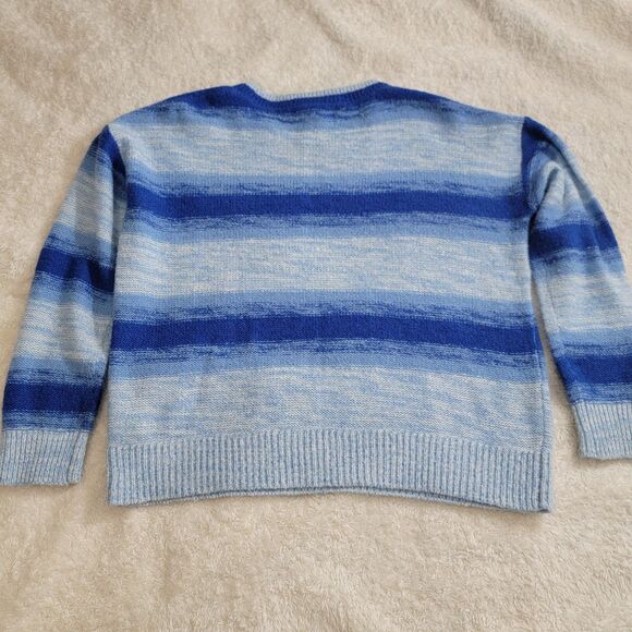 Lilly Pulitzer Elannie Sweater Blue Grotto Marled Ombre Stripe Sz L‎ Long Sleeve - Picture 2 of 14